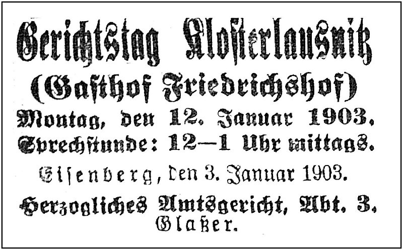 1903-01-04 Kl Gerichtstag